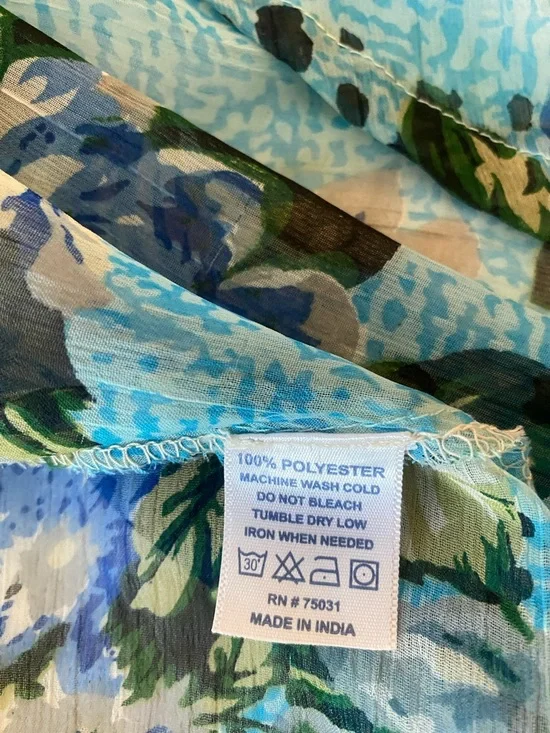 Beaded Floral Aqua Coverup - Picture 5 of 5